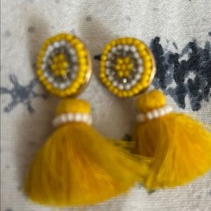 Beaded tassel stud earrings